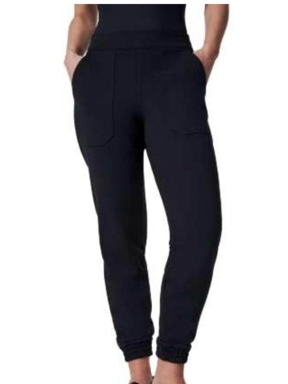 SPANX Black High-Rise Jogger Pants with Patch Pockets